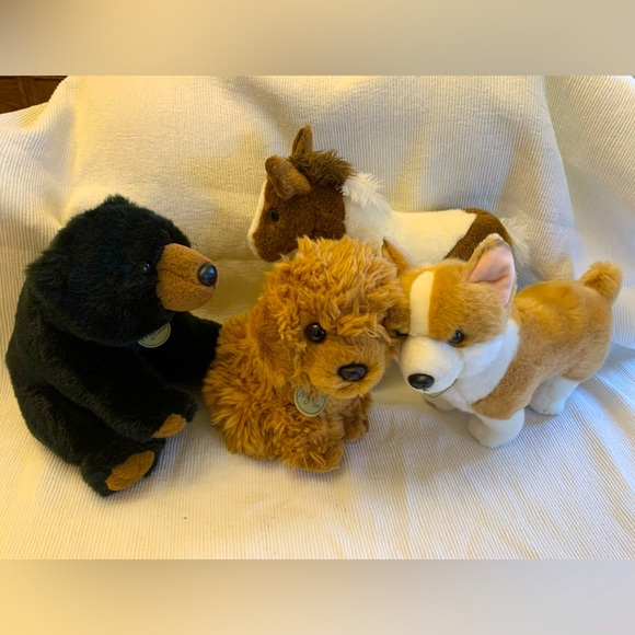 4 Aurora Miyoni Tots stuffed animals painted horse black bear corgi labradoodle - Picture 1 of 10